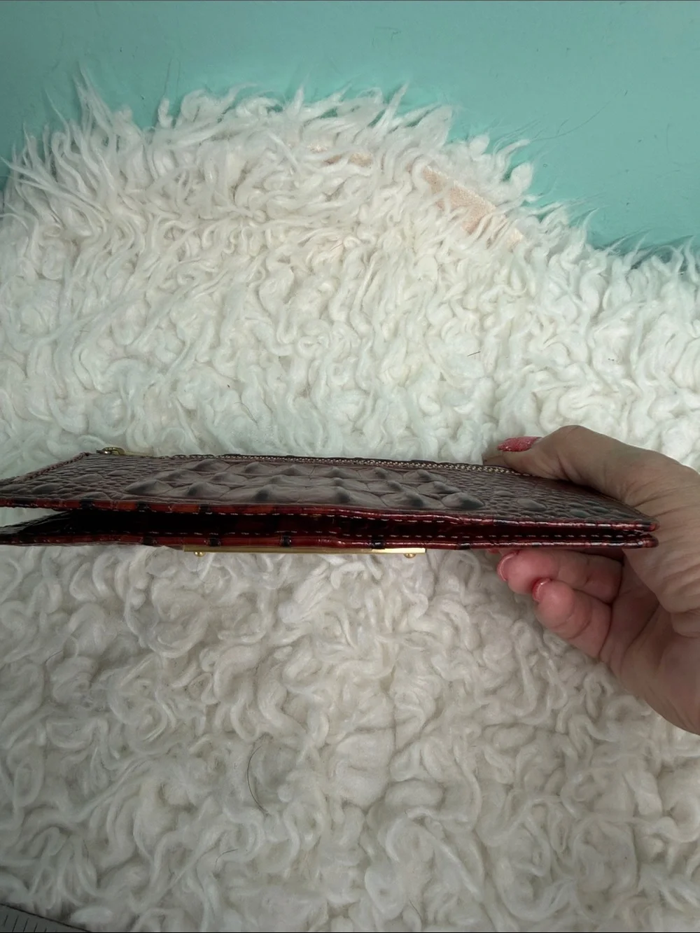 Brahmin Ady -Embossed Leather  Wallet  with Gold Hardware